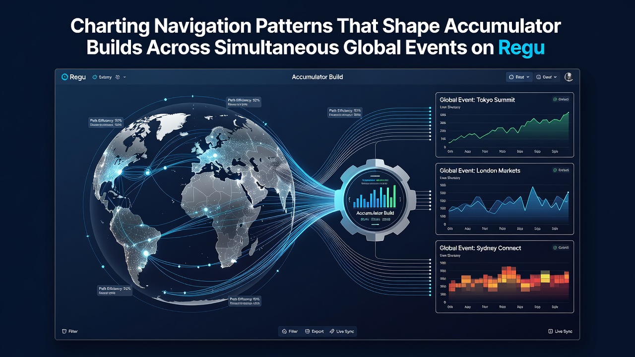 Accumulator build flows mapped across simultaneous global sports events in regulated mobile applications