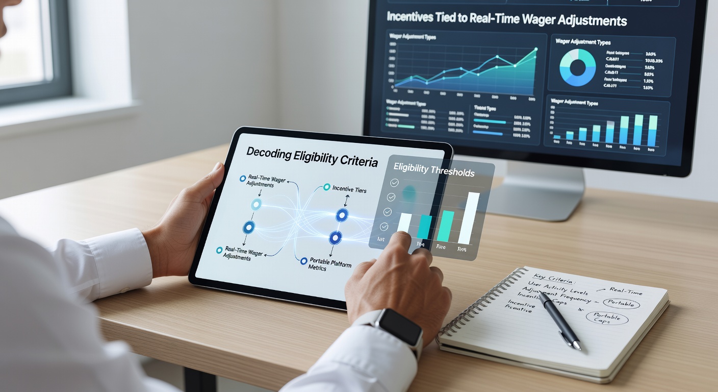 Dashboard view of eligibility tracking metrics for mobile wager adjustments