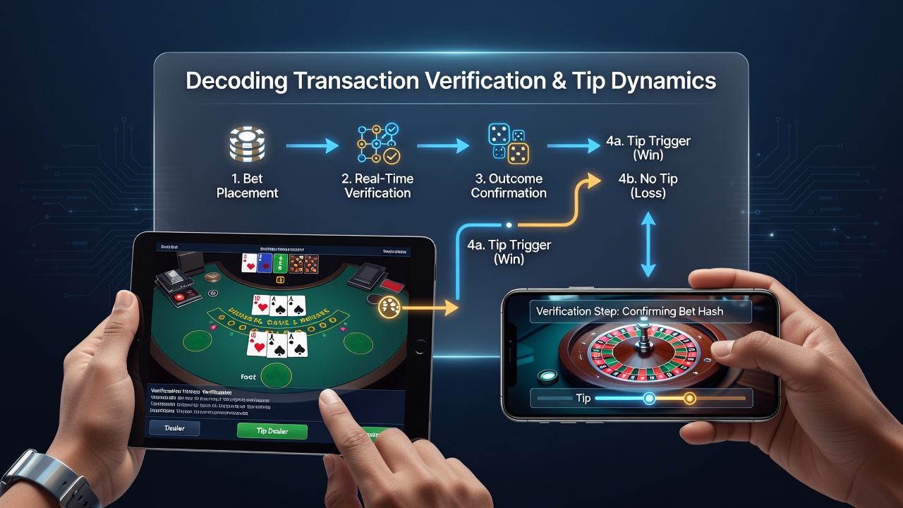 Mobile handheld device displaying live table game interface with transaction verification prompts during an in-play blackjack sequence