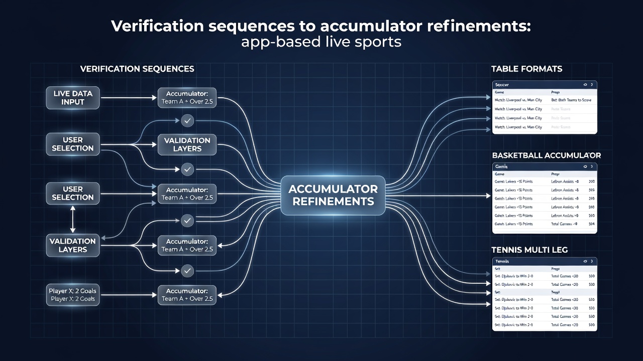 Mobile app interface showing live sports accumulator adjustments and verification prompts during an NBA game stream