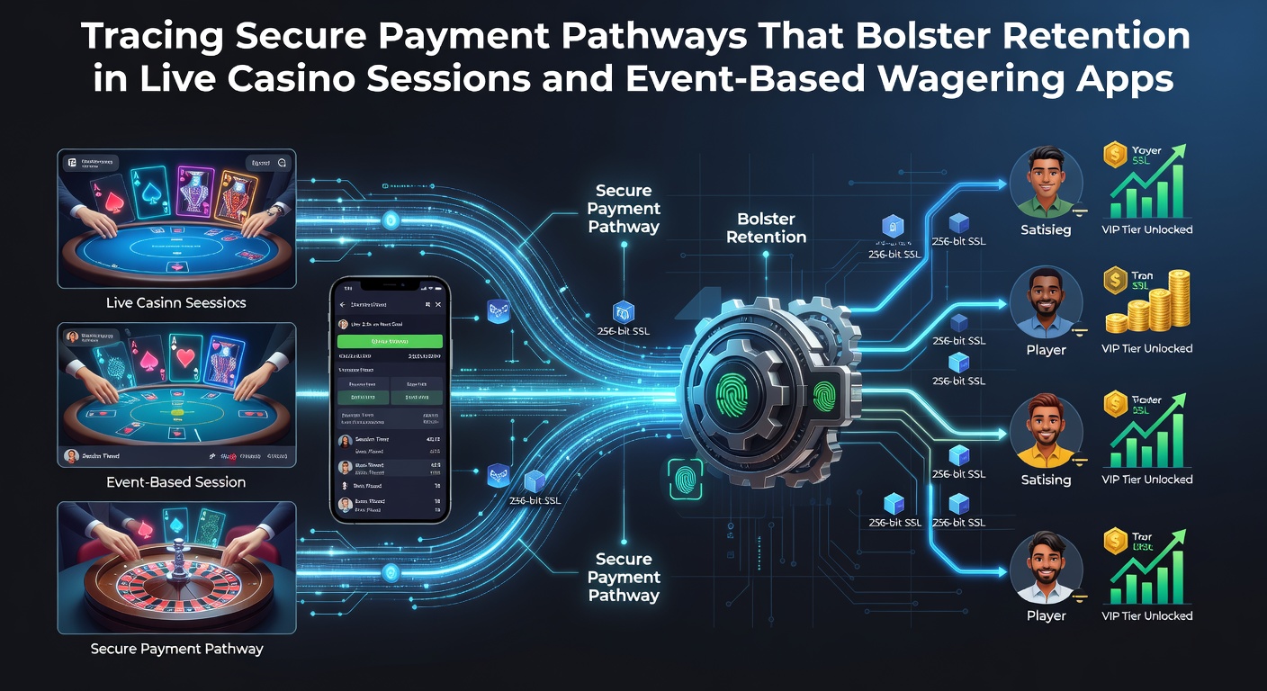 Secure payment flow diagram showing encrypted transaction routes in live casino and event wagering platforms